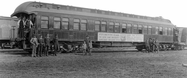 The chartered train used by Father Zahm to recruit students from Latin America.