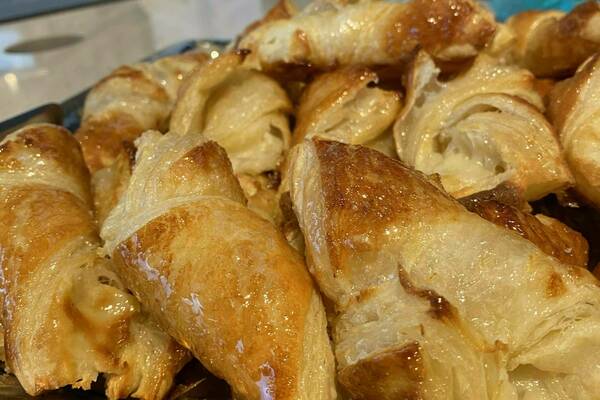 A tray of cheese puff pastries